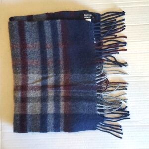 Galleries Lafayette Paris 100% Wool Checked Print Scarf